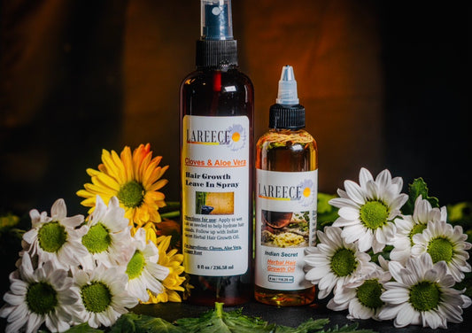 Hair Growth Bundle (Indian Secret Herbal Hair Growth Oil 4 oz) (Cloves & Aloe Vera Leave In Hair Growth Spray 8 oz)